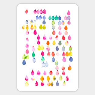 Colorful Rainbow Raindrops Magnet